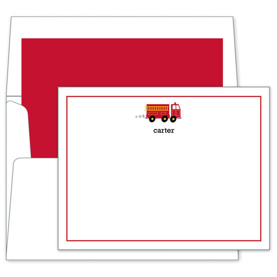 Fire Truck Flat Note Cards